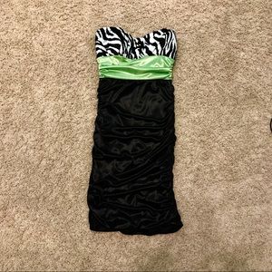 Green, Black, & Zebra Juniors Dress